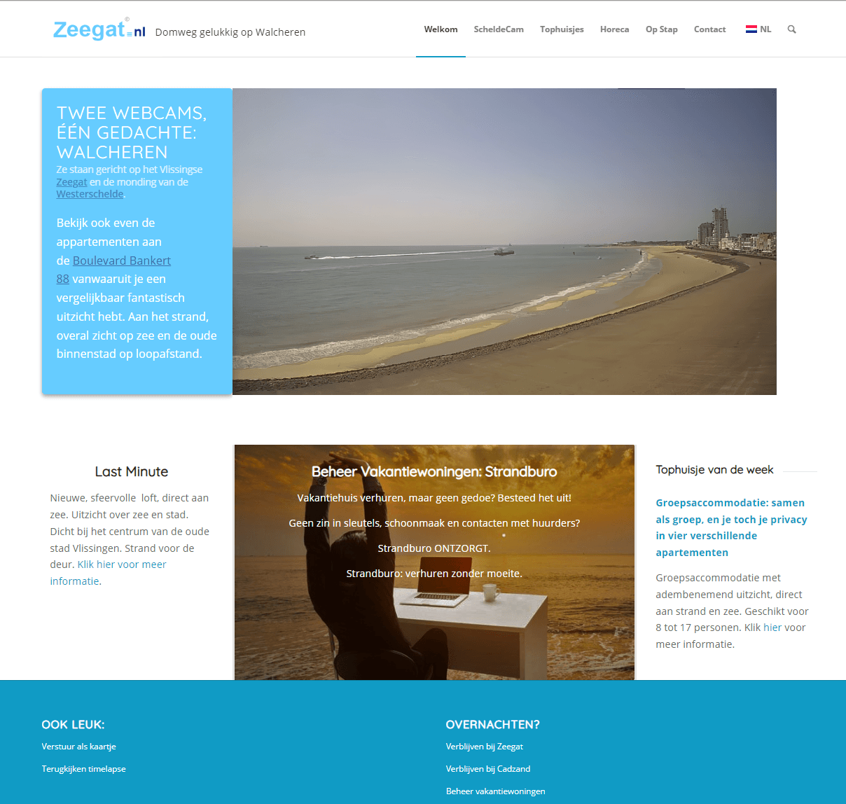 A screenshot of my first website, zeegat.nl